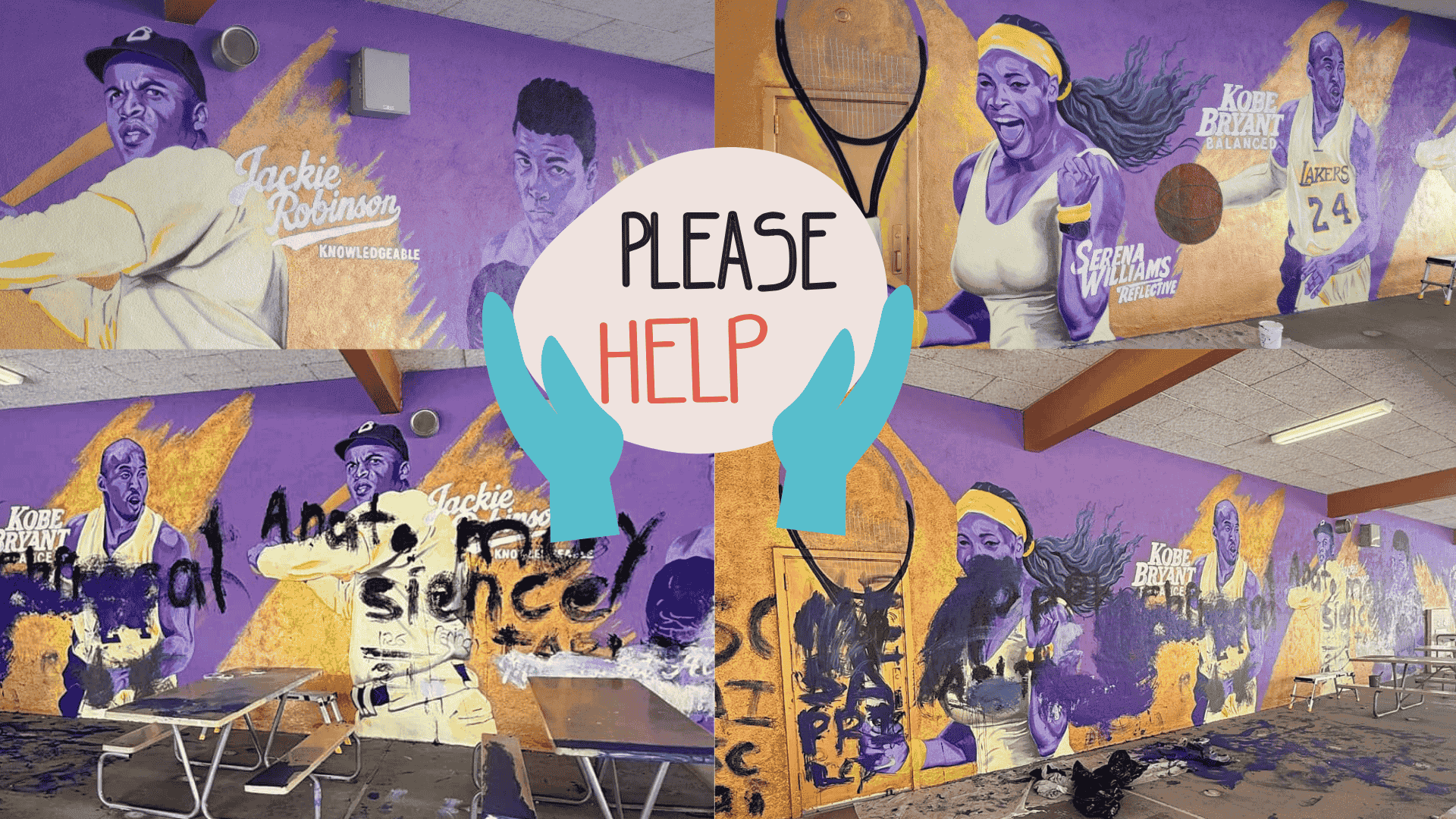 Murals in El Sereno Middle School was vandalized.
Once a symbol of hope, it's now defaced, help us restore it and uplift the community.